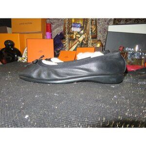 Aerosoles Catalina Black Leather Ballet Bow Accent Flats Driving Shoes size 8.5